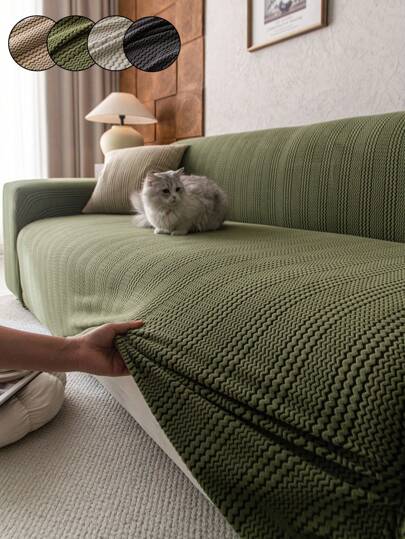 1pc 3D Sofa Cover Elastic Multifunctional Full Wrap Sofa Slipcover, Geometric Pattern Design, Suitable For Spring, Summer, All Seasons, Protects Sofa, Holiday Decor, High Elasticity One-Piece Sofa Cover, Includes 1 Pillow Case