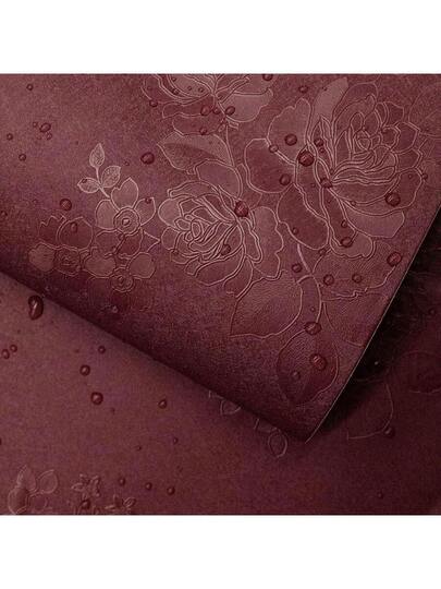 Roll Of Self Adhesive Retro Deep Rood Rose Flower Wallpaper Thickened PVC 17.7inX39.3/118.1/196.8in Bathroom Living Room Bedroom Kitchen TV Background Club Home ation Furniture Dormitory Cabinet Renovation DIY Drawer Lining Stuff Wand Paper Stickers view 6