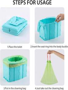 Portable Toilet Coagulant & Emergency Toilet Set - Foldable, Reusable With Poo Gel For Camping/Hiking, Car Emergency, RV Travel & Disaster Preparedness - Multicolor - View 7