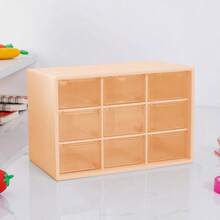 1 Mini cajón, 9 cajones transparentes, dispositivo de almacenamiento de caja de herramientas para maestros, pequeño escritorio de plástico para el aula y la oficina, dispositivo de almacenamiento de escritorio de maestros, 7 pulgadas * 3. - Multicolor - Ver 7