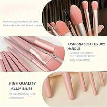 8/16/24pcs Mini Multipurpose Makeup Brush Set, Professional Makeup Tools Kit For Blush, Highlighter, Eyeshadow, Powder, Concealer & Eyebrow Pencil, Ideal Gift For Beginners Portable And Practical