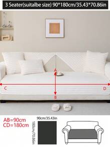 1pc Thick Rabbit Fur Sofa Cushion Cover, Modern Minimalist Anti-Slip Warm Sofa Seat Pad, Dust-Proof Washable Sofa Slipcover, Soft & Fade-Resistant, Pet-Friendly, Fits L-Shaped Sofa And 1/2/3/4 Seater Sofa, Suitable For Bedroom, Office, Living Room