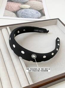 Diadema con estampado de lunares, un nuevo accesorio de cabello versátil para mujeres, un accesorio y diadema especial para lavarse la cara con una diadema de tela con parte superior de calavera