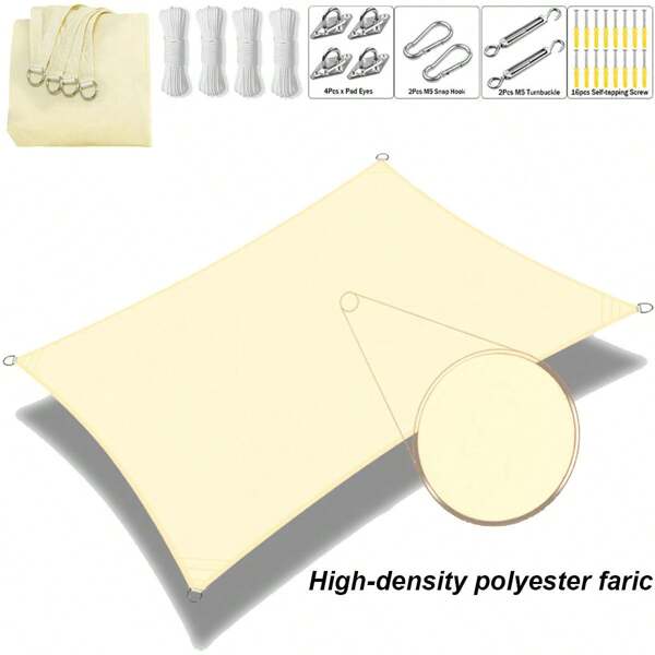 Voile d'ombre, abri de jardin extérieur bloquant 95% des UV, auvent de soleil pour patio, jardin, cour, camping, piscine