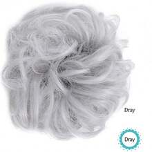 4 Icnh 凌乱发髻发片卷发大发髻发圈浅棕色混合自然金色合成凌乱发髻发片适合女性女孩 - 彩色 - 查看 21