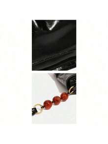 2025 New High-Quality Texture Chain New Chinese Style Underarm Tote Commuter One-Shoulder Crossbody Bag - Black - View 2