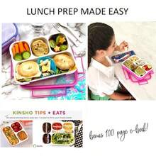 Lonchera Bento para Niños y Adultos.Recipientes para Comida y Snacks para Niños y Niñas para la Escuela, Trabajo y Viajes, 4 Compartimentos Sellados y Divididos, Libres de BPA, con Utensilios (Rosa Rosa, 1 Paquete) - Rosa rosa - Ver 6