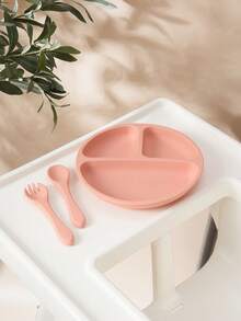 3PCS Personalized Customization Name Pattern Baby Food Storage Portable Fork Spoon Print On Demand Silicone Baby Dishes Custom Suction Dining Plate,Chic Autumn,Kids,Customized Kids Tableware - Multicolor - View 22