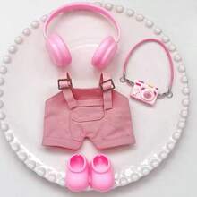 17cm LABUBU Doll Overalls Set, Colorful Suspender Pants Outfit For LABUBU Doll (Doll Not Included)