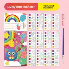 12 pezzi/libro, Pittura ad acquerello, Pittura graffiti, Pittura graffiti d'artista, Pittura ad acquerello cartoni animati, Pittura tascabile da viaggio, Regalo per le vacanze, Regalo per il Ringraziamento e il Natale. I blocchi colorati nell'immagine sono pigmenti che devono essere sciolti in acqua prima dell'uso. Lo sbiadimento del colore è un fenomeno normale, poiché il prodotto si scioglie a contatto con l'acqua.