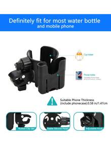 Baby Stroller Water Bottle Holder And Detachable Cell Phone Mount, Bottle Rack