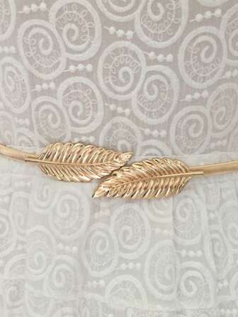 1pc Women's Metal Buckle Skinny Waist Belt, Elegant Goddess Style, Suitable For Long/Short Dresses, Waist Decoration Essential