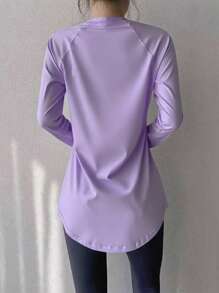 Women Fitness Yoga Top, Quick Dry Shirt For Running, Gym & Workout, Stretchy Compression Base Layer