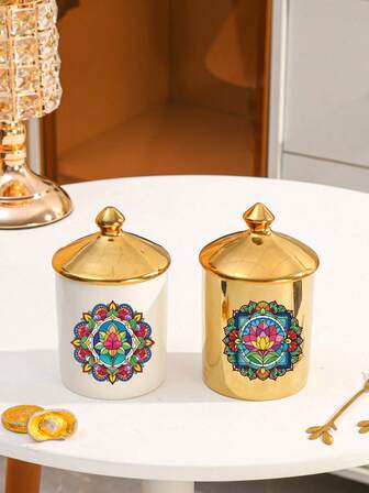 1 pieza Tarro de cerámica para el hogar, restaurante, sala de estar, cocina, tarro de almacenamiento de alimentos, tarro de azúcar, tarro de caramelos, tarro hermético, tarro de especias, suministros de cocina, accesorios de cocina, tarro de condimentos, botella de conservación de cocina, tarro para granos, frutas secas, caramelos, galletas, pan, adecuado para el hogar, reuniones, restaurante, campamento, picnic, celebración de bodas, bandeja de servicio para fiestas