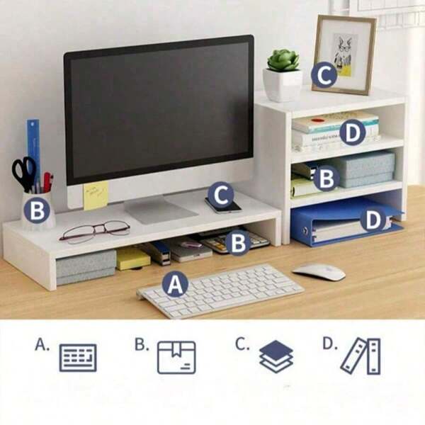 Monitorständer, Büro Schreibtisch Tastatur Aufbewahrungsregal, Schreibtischunterlage