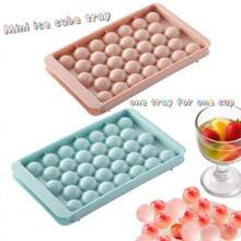 33-Grid Round Ice Cube Tray, Ice Ball Maker Mold, Mini Round Ice Cube Mold With Lid For Cocktail, Whiskey, Tea, Coffee, Great For Home Kitchen Use