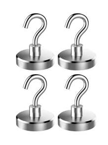 4 件重型磁性挂钩，110 磅钕磁铁挂钩，用于悬挂，强力磁性挂钩，带挂钩，适用于巡航、窗帘、家庭、厨房、工作场所 - 彩色 - 查看 2