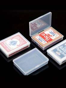 Hộp đựng bài tây trong suốt, hộp đựng bài tây bằng nhựa bền - trong suốt, hình chữ nhật với khóa cài chắc chắn dành cho bài poker và danh thiếp - chống thấm nước, hộp đựng đa năng để sắp xếp đồ đạc. - Nhiều màu - Xem 8