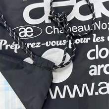 Aea Black Nylon Fabric Drawstring Gym Bag Backpack Tutorial School Bag.