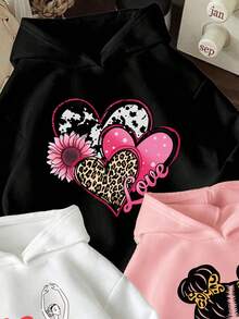 3pcs/Set Toddler Cartoon Pattern Warm Hooded Sweatshirts - Multicolor - View 3