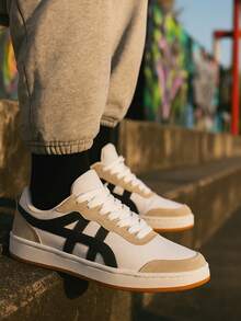 Men's Casual Skater Sneakers Super Comfortable New Release White Sand - 白色 - 查看 1