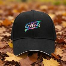 Unisex GRiZ Logo- Rainbow Tie-Dye Print Vintage Distressed Baseball Cap Twill Adjustable Dad Hat - màu đen - Xem 1