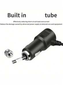 1pc 12V 24V Universal Car Charging Plug With One To FourQC3.0+USB+PD Fast Charging Interface Car Accessories, Car Charger - Black - View 8