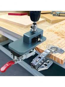 Upgrade 35mm Concealed Hinge Jig Kit Woodworking Hinge Boring Jig Drilling Guide Locator For Face Frame Cabinet Cupboard Door
