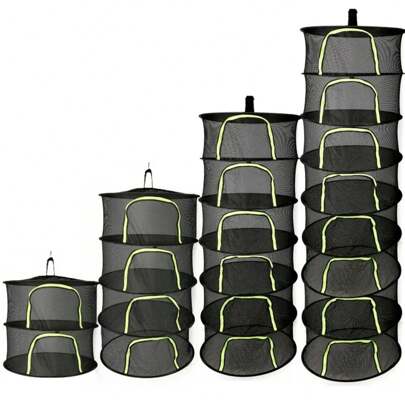 Folding Dry Rack Herb Vegetable Dryer 2-8Layers Drying Net For Fish Herbs Hanging Basket With Mesh Flowers Buds Plants Organizer