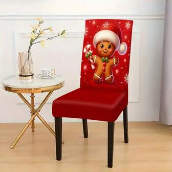 1/2/4/6/8 Set, Coprisedia a tema natalizio, rimovibile, lavabile, adatto per casa, cucina, decorazione sedie, coprisedia durevole, adatto per ristorante, casa, sala da banchetti e decorazione per feste, può anche essere dato come regalo.
