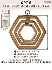 مجموعة 3 قطع/4 قطع من حلقات التطريز الخشبية البنية الرجعية المزيفة DIY، إطارات غرزة الصليب، إطارات إبرة الثقب، مصنوعة من ABS وPVC متينة، مع خطافات معدنية نحاسية للتعليق، مناسبة لديكور عيد الميلاد والهالوين، الأكياس والملابس والهواتف والمفاتيح والإكسسوارات الشعرية والمكتب والسرير والسيارة، تشمل 16 إبرة تطريز