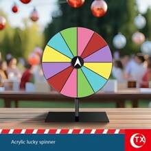 1قطعة عجلة جوائز أكريليك DIY للأحزاب قابلة للمسح مع حامل، لوحة دوارة محمولة للمهرجانات والفعاليات، متعة تفاعلية لأمسيات ألعاب العائلة والفصول الدراسية، أداة تعليمية عجلة دوارة للطاولة ، عجلة السحب للحظ، المهرجانات والمعرض التجاري