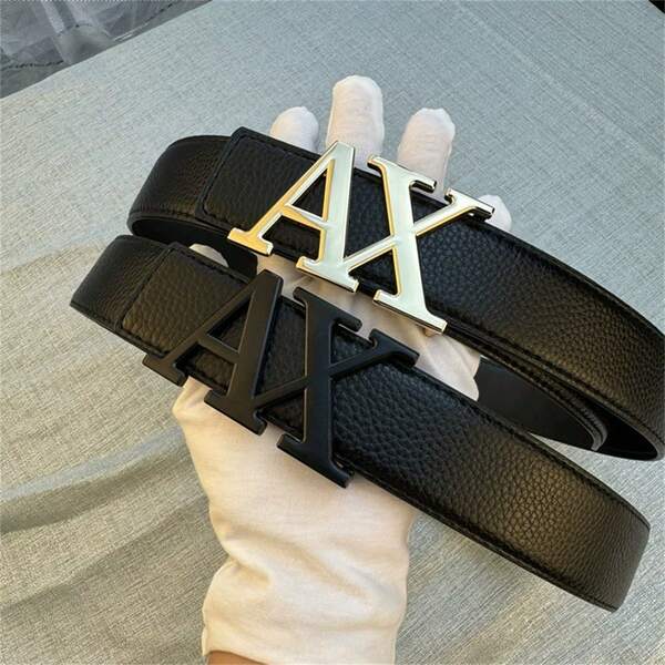 时尚男士休闲顺滑扣腰带，优质设计师合金字母扣腰带，百搭商务西装、牛仔裤，适合中青年职场人士