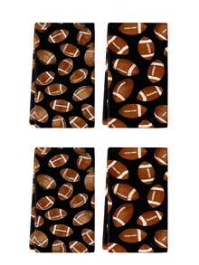 2 piezas/4 piezas/12 piezas Toallas de cocina con temática de fútbol, toallas de baño de decoración de Acción de Gracias, decoración del hogar de Acción de Gracias, estilo moderno, secado rápido, material de microfibra súper suave, patrón de impresión digital de 40*60CM, adecuado para decoración de cocina de otoño, decoración de fiestas al aire libre, regalos de vacaciones de Acción de Gracias, regalos de cumpleaños