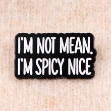 "I'M NOT MEAN.I'M SPICY NICE" Enamel Pin Lapel Pins Badges On Backpack Women's Brooch Clothes Gift Jewelry Fashion Accessories - NR12316 - View 7