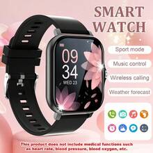 Smart Watch, kabelloses Telefonieren/Wählen, Multi-Sport-Modus, Anruferinnerung und -ablehnung, SMS-Erinnerung, benutzerdefiniertes Hintergrundbild, für iOS/Android