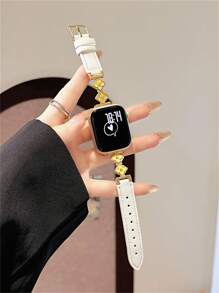 New Plum Blossom Leather Strap Compatible With 38/40/41/42/44/45/46/49mm Compatible With Apple Watch Strap Ultra/S10/9/8/7/6/5/4/3/2/1