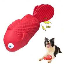 لعبة مضغ للكلاب على شكل سمكة الكلاون الحمراء لا تقهر - مطاط طبيعي متين، مناسبة للقضّاغين العنيفين، صوت تفاعلي لجذب الانتباه، رائعة للكلاب من الأحجام المتوسطة إلى الكبيرة، لعبة مضغ للقضّاغين العنيفين