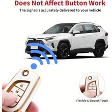 Key Fob Cover Compatible With Toyota Soft TPU Key Case Protection Shell Fit For Toyota Fortuner Tundra Camry RAV4 Highlander Corolla Smart Key Holder