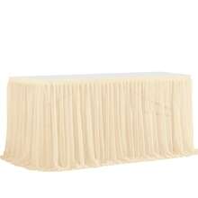 1pc Polyester Ruffled Table Skirt, Suitable For 48/72/96/108/168 Inch Rectangular Tables, Wrinkle-Resistant And Easy To Clean, Ruffle Hem Design, Ideal For Birthday, Party, Wedding, Bridal Shower, Celebration Decor - Multicolor - View 30