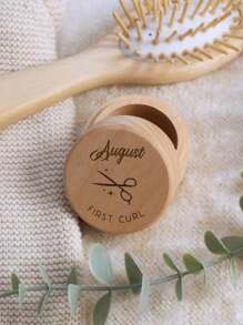 1pc Personalized Baby's First Tooth And Curl Memory Keepsake Box - Wooden Carved Decor, Suitable For Child Growth Memories, Perfect Gift For Christening, Baptism Or Birth Celebration Multi-Functional Letter, Stylish, Modern, Colorful, Cute, Adorable, Casual, Custom, Personalised, Unique, Customized, Ideal Gifts For Him, Ideal Gifts For Her Back To School