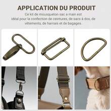 Pack Of 60 Carabiner Hooks With Swivel D Ring Sliding Buckle Belt Slider Metal Carabiner Key Ring Set For DIY Bag Strap Shoulder Strap Dog Collars Sewing Accessories