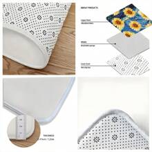 1 Pieza Felpudo Azul con Patrón de Girasoles Amarillos, Alfombra Absorbente y de Secado Rápido Adecuada para Decoración Interior y Exterior del Hogar, Dormitorio, Baño, Cocina y Comedor, Utilizable en Todas las Estaciones, Ideal para Fiestas, Festivales, Bodas y Decoración de Patios