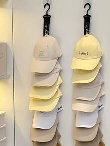 8-Clip Stainless Steel Baseball Cap Rack, Can Hold 16 Hats. This Cap Organizer Is Suitable For Home And Wardrobe, Versatile For Various Occasions. Can Be Used For Summer Clothing Storage And Home Decor. - Multicolor - View 9