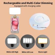 Đèn vòng LED sạc cầm tay màu vàng, 3 chế độ chiếu sáng, dùng nguồn USB và pin, tương thích với iPhone 15/14/13/12/11 Pro Xs, A72/A71/A52/A51, dùng cho điện thoại, máy ảnh, quay video, gọi Zoom, công suất cao, thiết kế kẹp, góc điều chỉnh được, kẹp trước và sau, thích hợp cho selfie, livestream, chụp ảnh, đèn selfie/điện thoại cầm tay. - Vàng - Xem 2