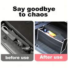 1 件可折叠汽车后备箱收纳袋，毛毡布储物盒，汽车内饰收纳袋，汽车后备箱收纳袋