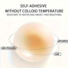 1 Pair Of Silicone Breast Stickers, Women's Anti-Bump Invisible Breast Stickers, Seamless Wedding Dress Sling Breast Stickers, Summer Ultra-Thin Anti-Exposure Solid Breast Stickers - Nước da - Xem 11