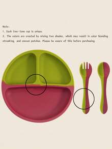 3PCS Personalized Customization Name Pattern Baby Food Storage Portable Fork Spoon Print On Demand Silicone Baby Dishes Custom Suction Dining Plate,Chic Autumn,Kids,Customized Kids Tableware - Multicolor - View 10