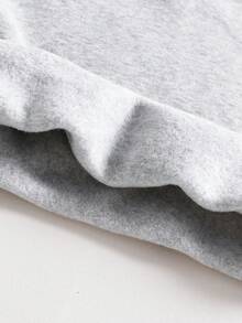 Toddler Bear Print Warm Crew Neck Sweatshirt And Pants Set - Grey - View 9