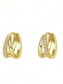 6 أزواج من أقراط الحلق النحاسية البسيطة والزركونيا المكعبة للنساء، أقراط مجوهرات مناسبة للاستخدام اليومي والحفلات والشاطئ، بطراز بسيط